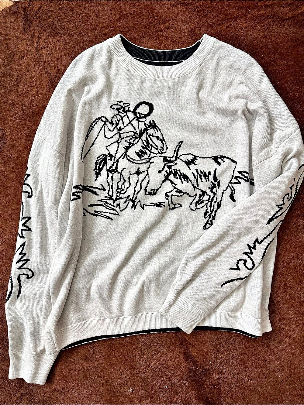 Western Conversation Print Sweater